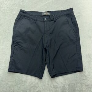 DU/ER Shorts Mens 34 Black Pimlico Performance Apparel Chino Active Stretch